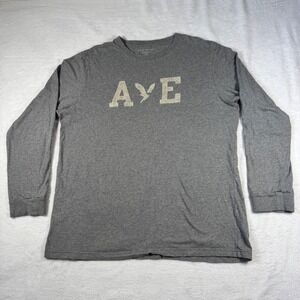 American Eagle Long Sleeve T-Shirt Mens LT Gray Good Super Soft Graphic Logo